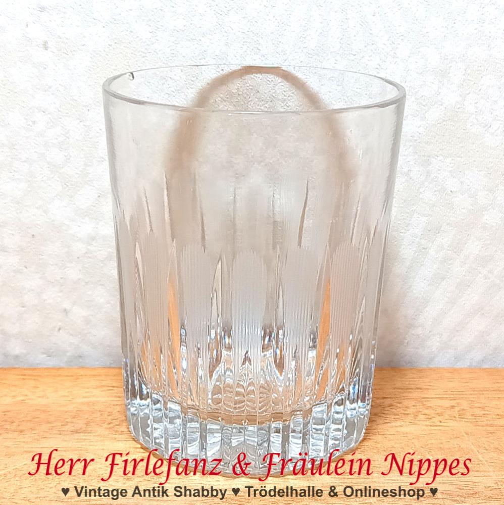 Whiskyglas 50er Jahre, Rillen Dekor, 9,5cm